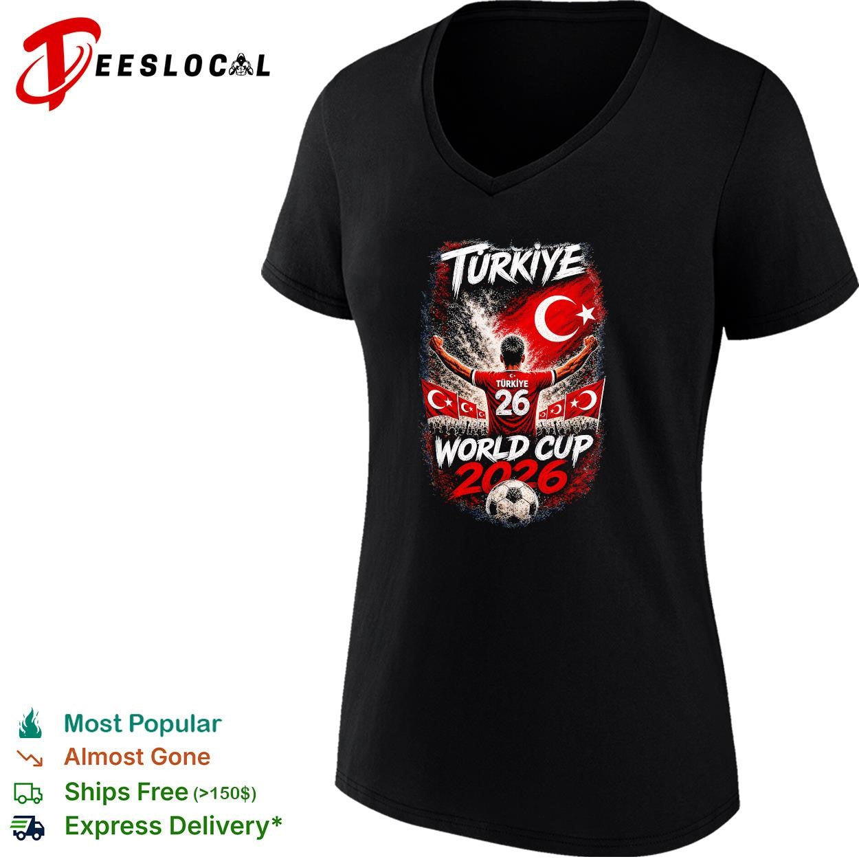 Turkiye World Cup 2026 number 26 soccer player poster shirt