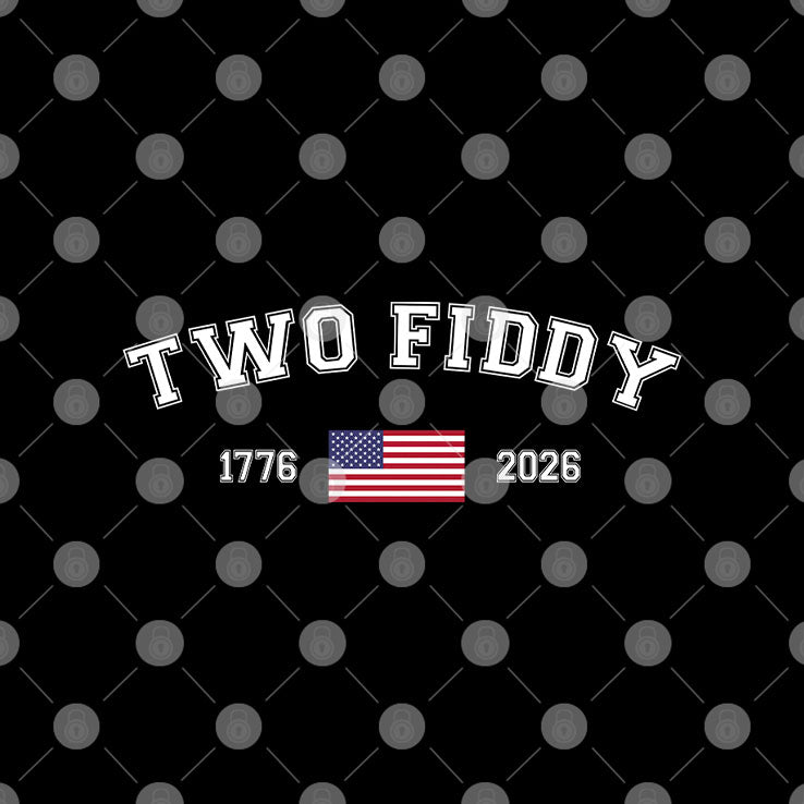 Two Fiddy 1776-2026 American Flag T Shirt
