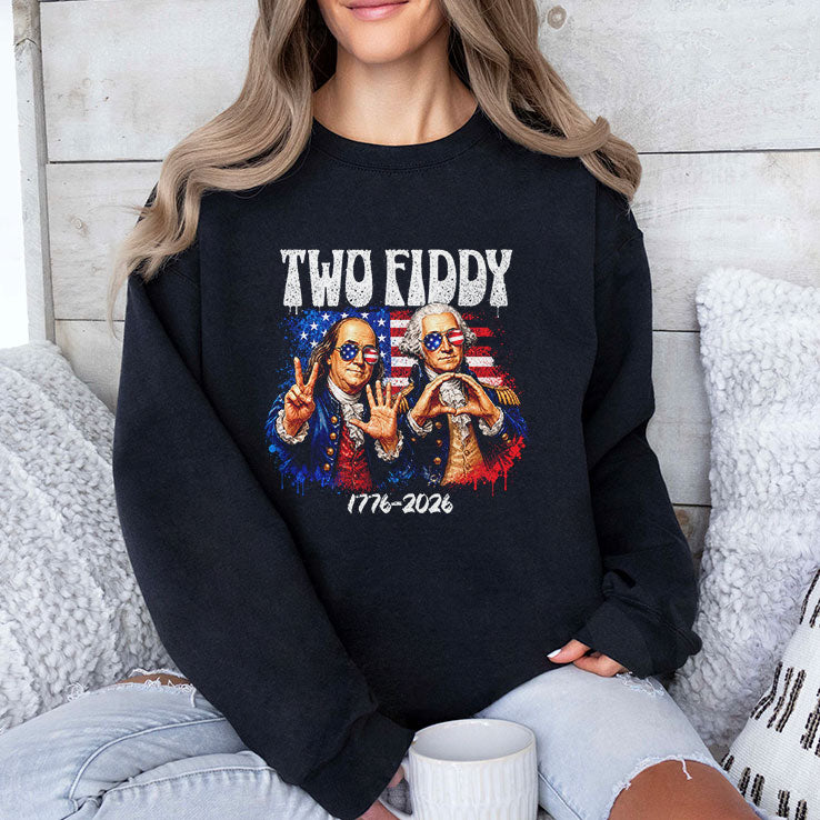 Two Fiddy 250th 4th of July 1776 2026 Funny Patriotic USA T Shirt