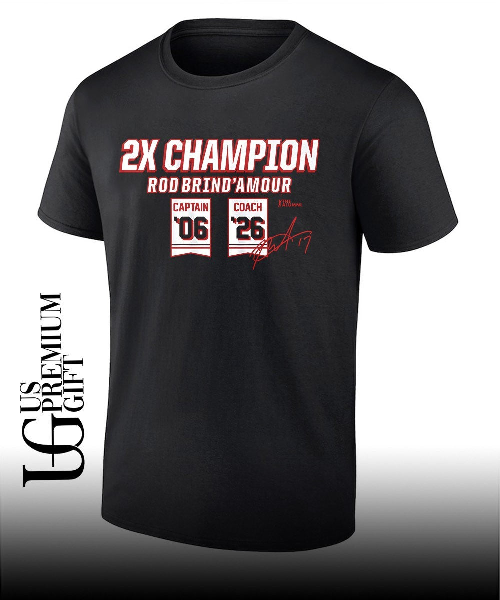 Two-Time Champion Rod Brind’Amour Carolina Hurricanes hockey signature shirt