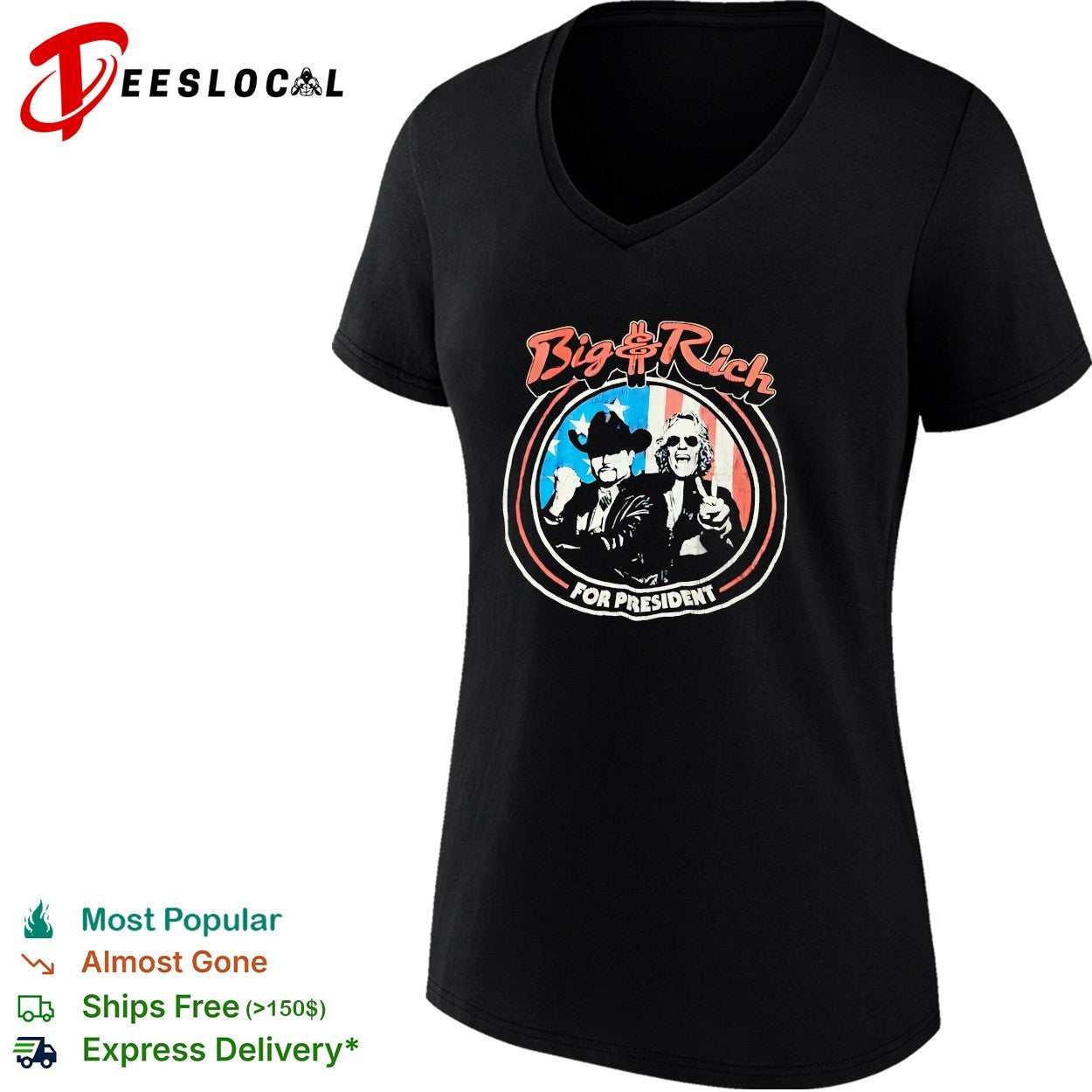 Two country musicians for president vintage USA flag circle retro art shirt