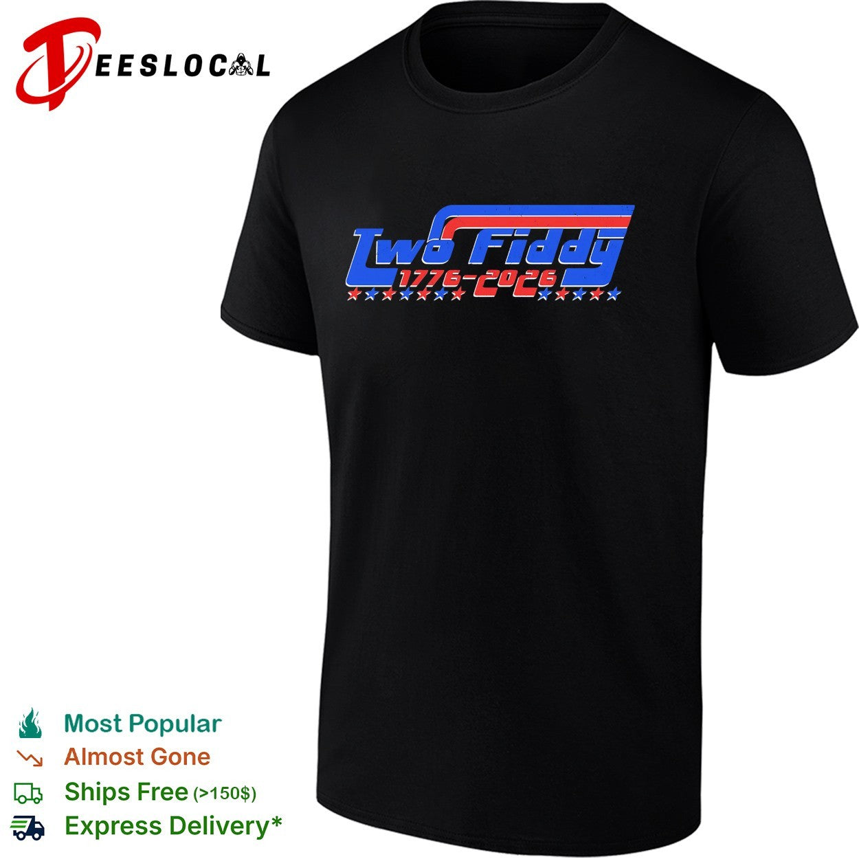 Two fiddy 1776 2026 shirt