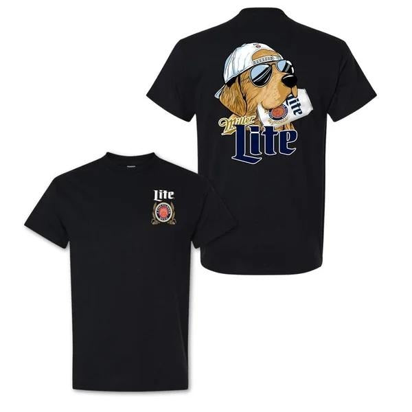 Two-sided Miller Lite Hunting Dog T-shirt, Funny Summer Graphic Tee, Trendy Outdoors Beer Lover Sweatshirt, Unisex Hoodie