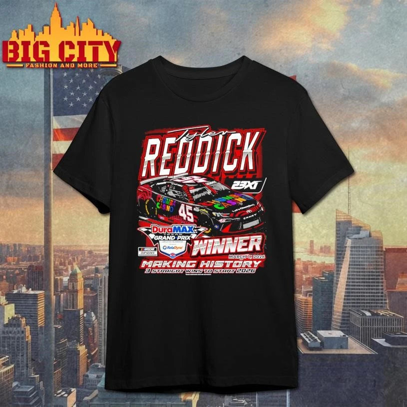 Tyler Reddick 23XI Racing Black 2026 DuraMax Texas Grand Prix Powered by RelaDyne Race Winner Shirt