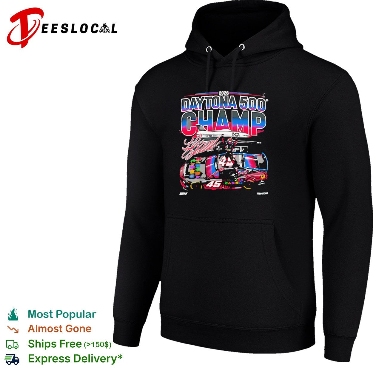 Tyler Reddick 23XI Racing Daytona 500 Champ 2026 Chumba Casino NASCAR shirt