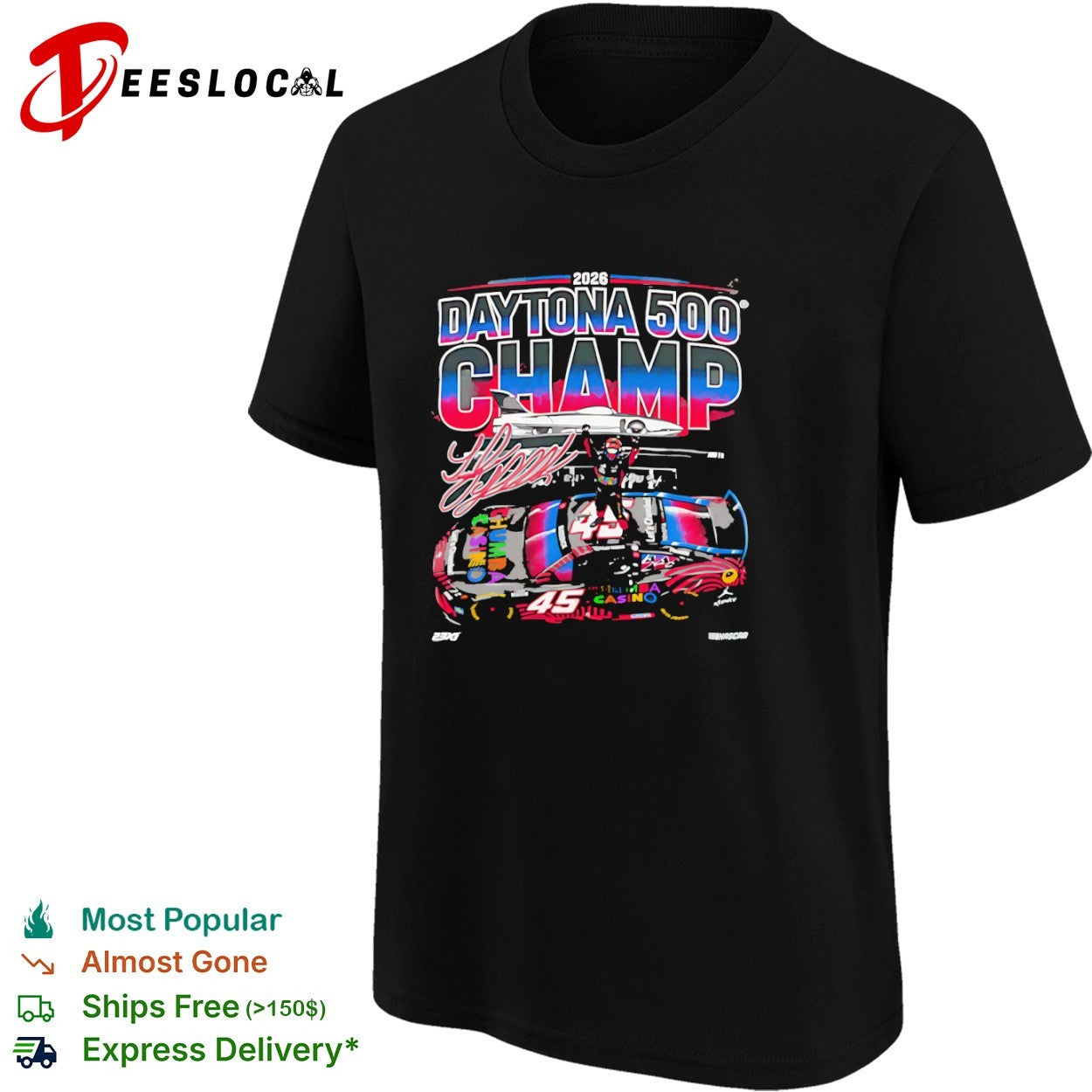 Tyler Reddick 23XI Racing Daytona 500 Champ 2026 Chumba Casino NASCAR shirt