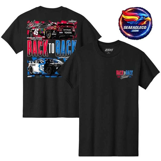 Tyler Reddick Classic Ink Black Back-To-Back Wins Two Sided Shirt