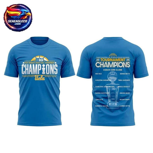 UCLA Women’s Basketball 2026 Big Ten Regular Season Conference Championship Blue Two Sided Shirt