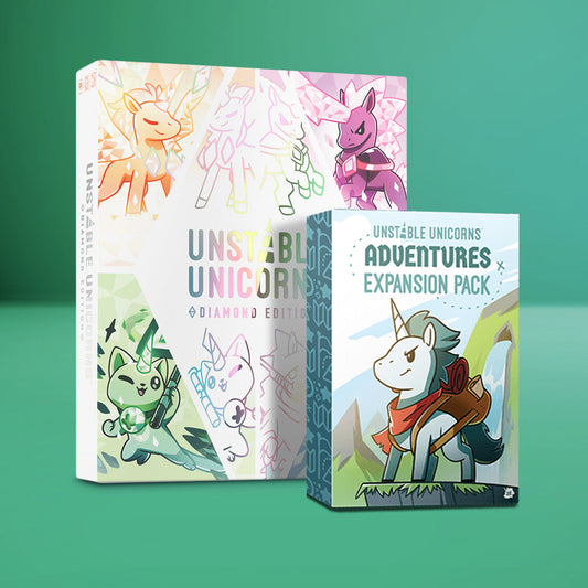 Unstable Unicorns: Diamond Edition: Base Game + Adventures Expansion Bundle