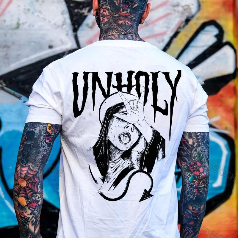 UNHOLY Evil Nun Print Men's T-Shirtstyle{n002}2 - clothing by TeeHivey.com