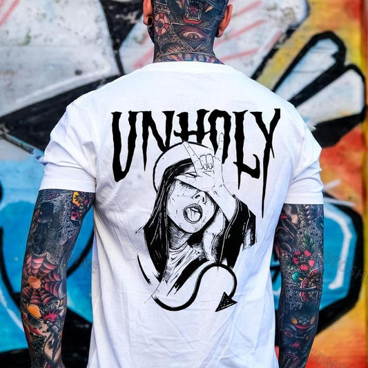 UNHOLY Evil Nun Print Men's T-Shirtstyle{n002}2 - clothing by TeeHivey.com