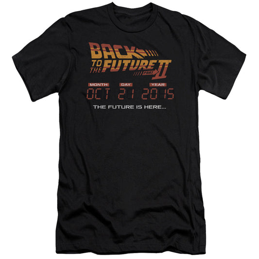 Back To The Future II Future Is Here Slim Fit Mens T Shirt Black - clothing by TeeHivey.com