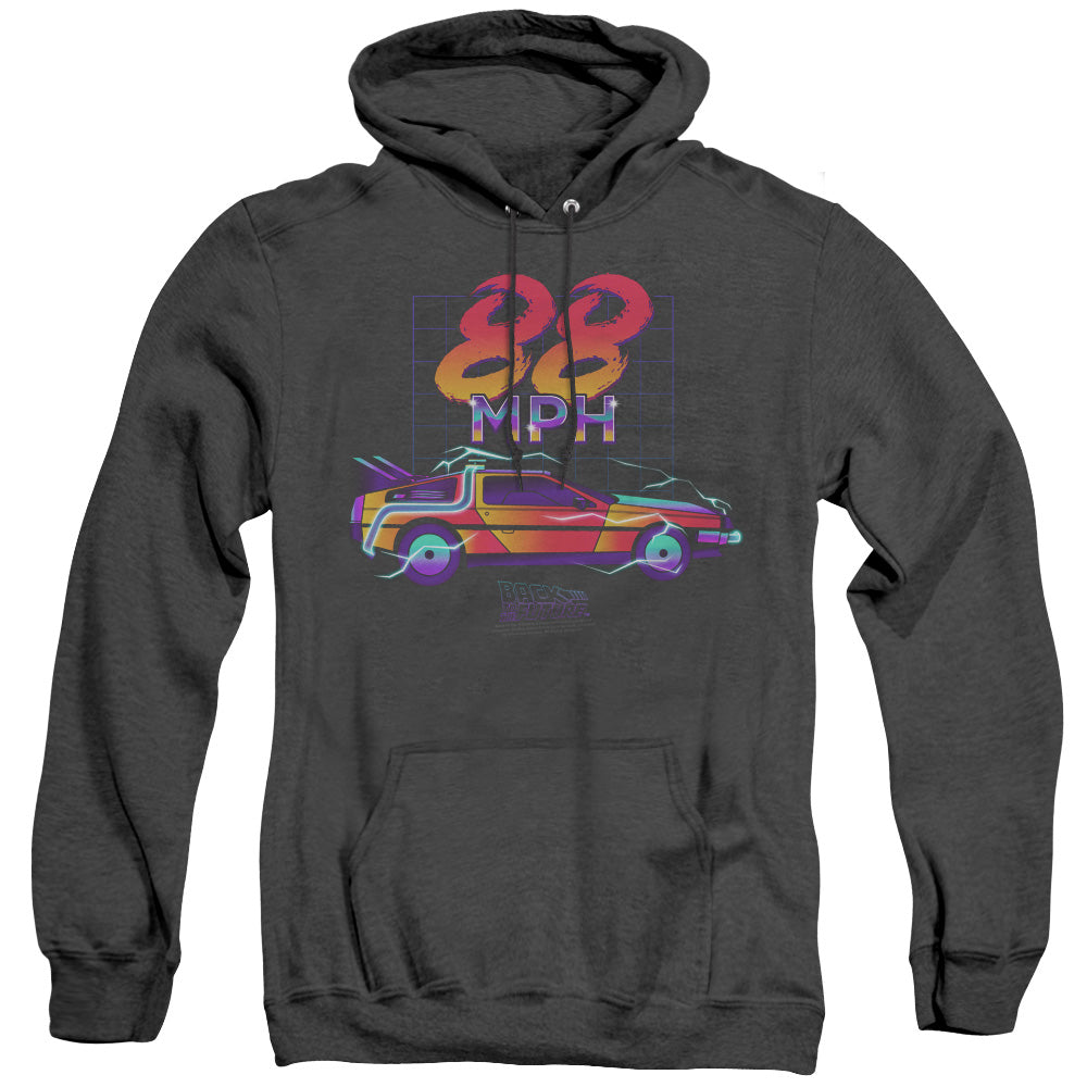 Back To The Future 88 MPH Heather Mens Hoodie Black - clothing by TeeHivey.com