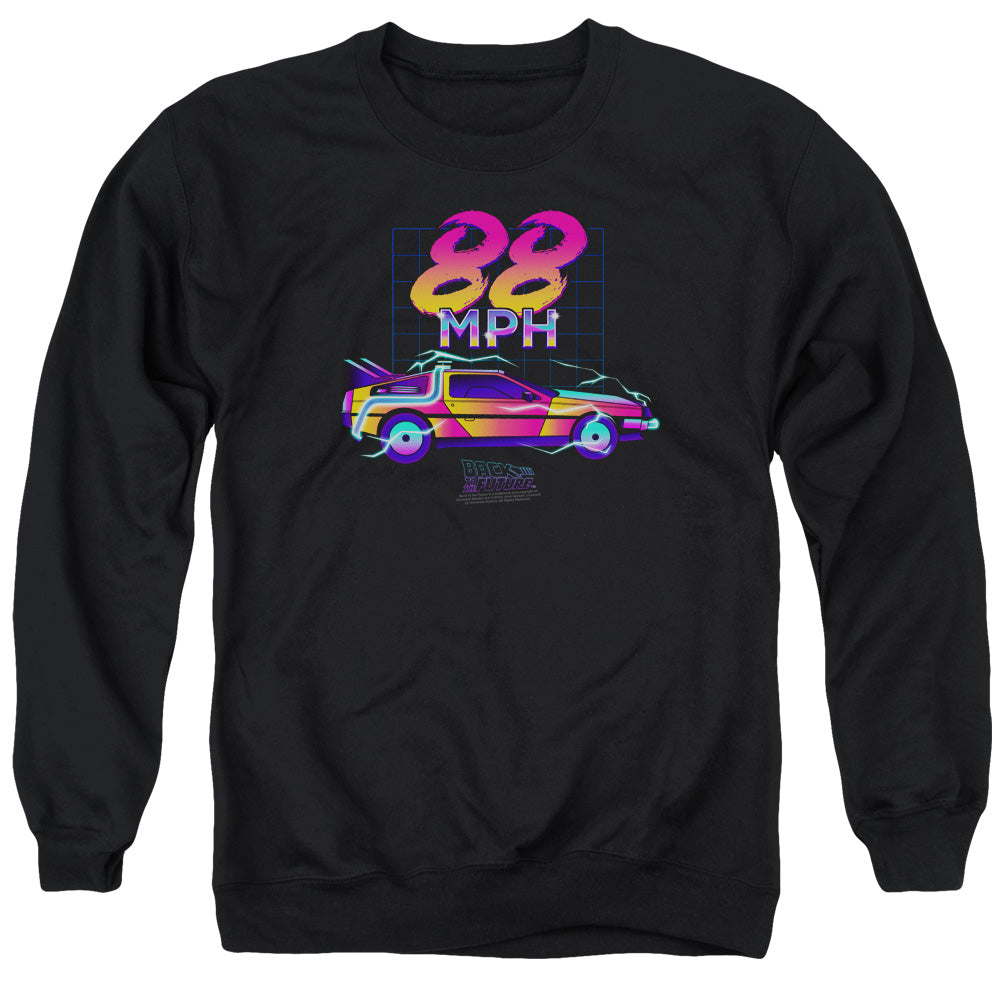 Back To The Future 88 Mph Mens Crewneck Sweatshirt Black - clothing by TeeHivey.com (Image 2)
