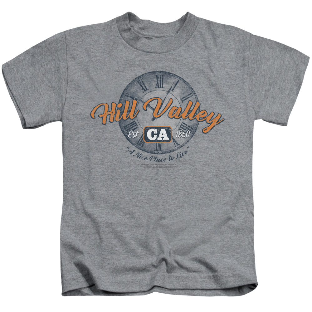 Back To The Future Hill Valley Juvenile Kids Youth T Shirt Athletic Heather