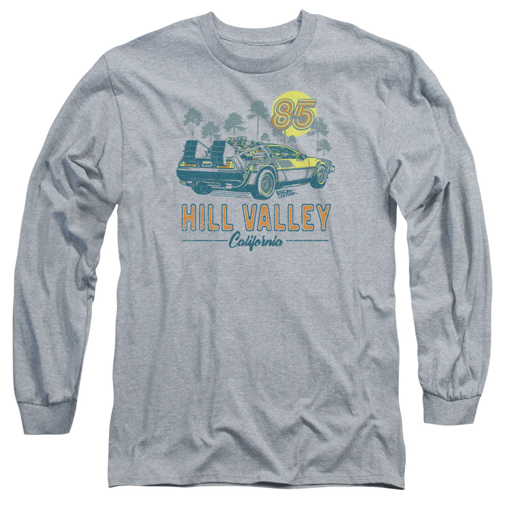 Back To The Future 85 Mens Long Sleeve Shirt Athletic Heather - clothing by TeeHivey.com (Image 1)