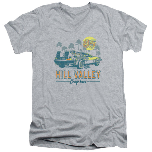 Back To The Future 85 Mens Slim Fit V-Neck T Shirt Athletic Heather - clothing by TeeHivey.com