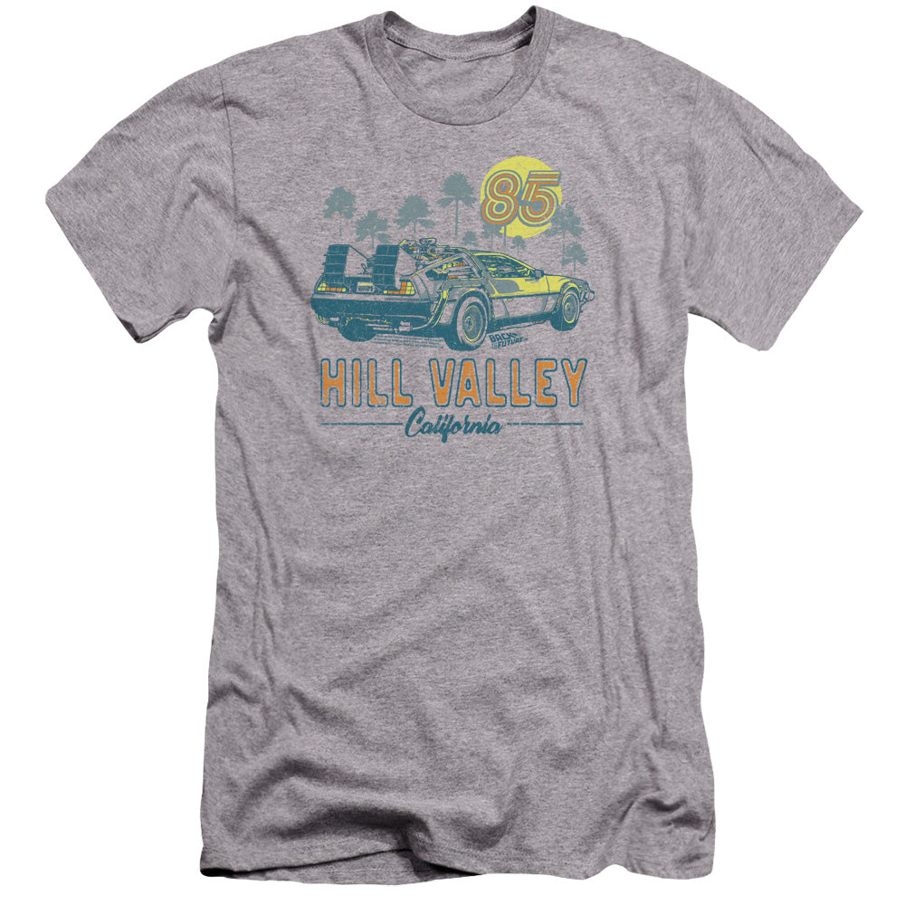Back To The Future 85 Premium Bella Canvas Slim Fit Mens T Shirt Athletic Heather - clothing by TeeHivey.com