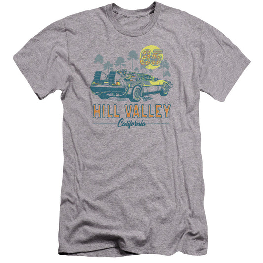 Back To The Future 85 Premium Bella Canvas Slim Fit Mens T Shirt Athletic Heather - clothing by TeeHivey.com