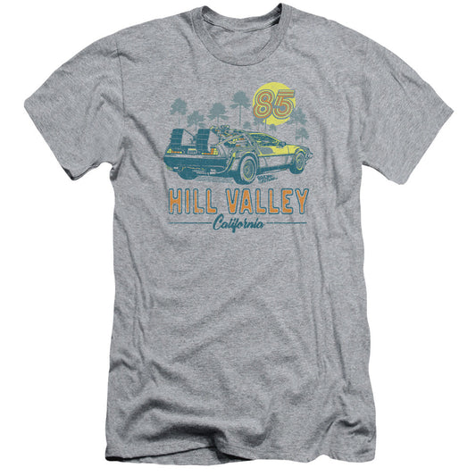 Back To The Future 85 Slim Fit Mens T Shirt Athletic Heather - clothing by TeeHivey.com