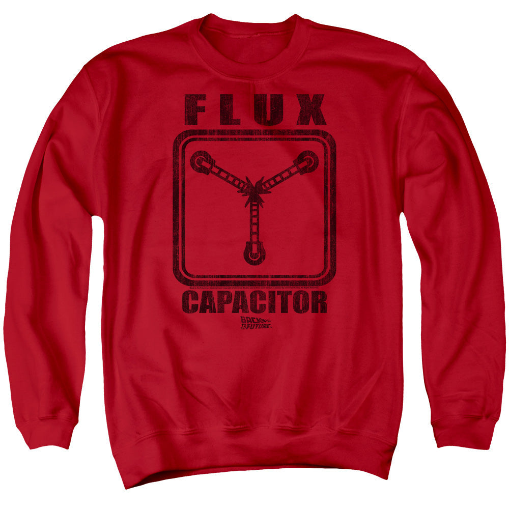 Back To The Future Flux Capacitor Mens Crewneck Sweatshirt Red - clothing by TeeHivey.com (Image 1)