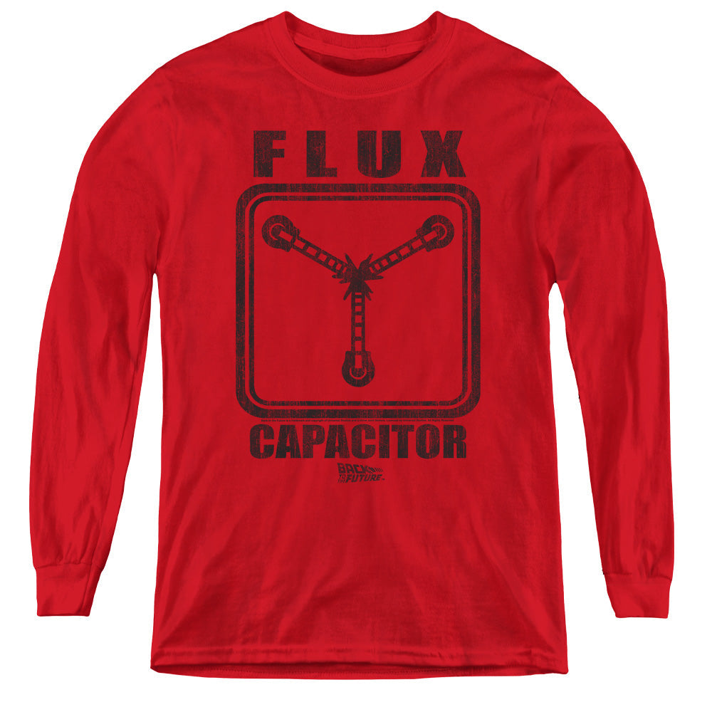 Back To The Future Flux Capacitor Long Sleeve Kids Youth T Shirt Red - clothing by TeeHivey.com