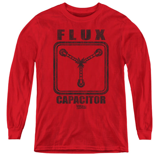 Back To The Future Flux Capacitor Long Sleeve Kids Youth T Shirt Red - clothing by TeeHivey.com