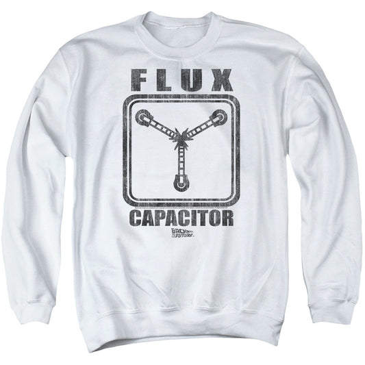 Back To The Future Flux Capacitor Mens Crewneck Sweatshirt White - clothing by TeeHivey.com (Image 1)