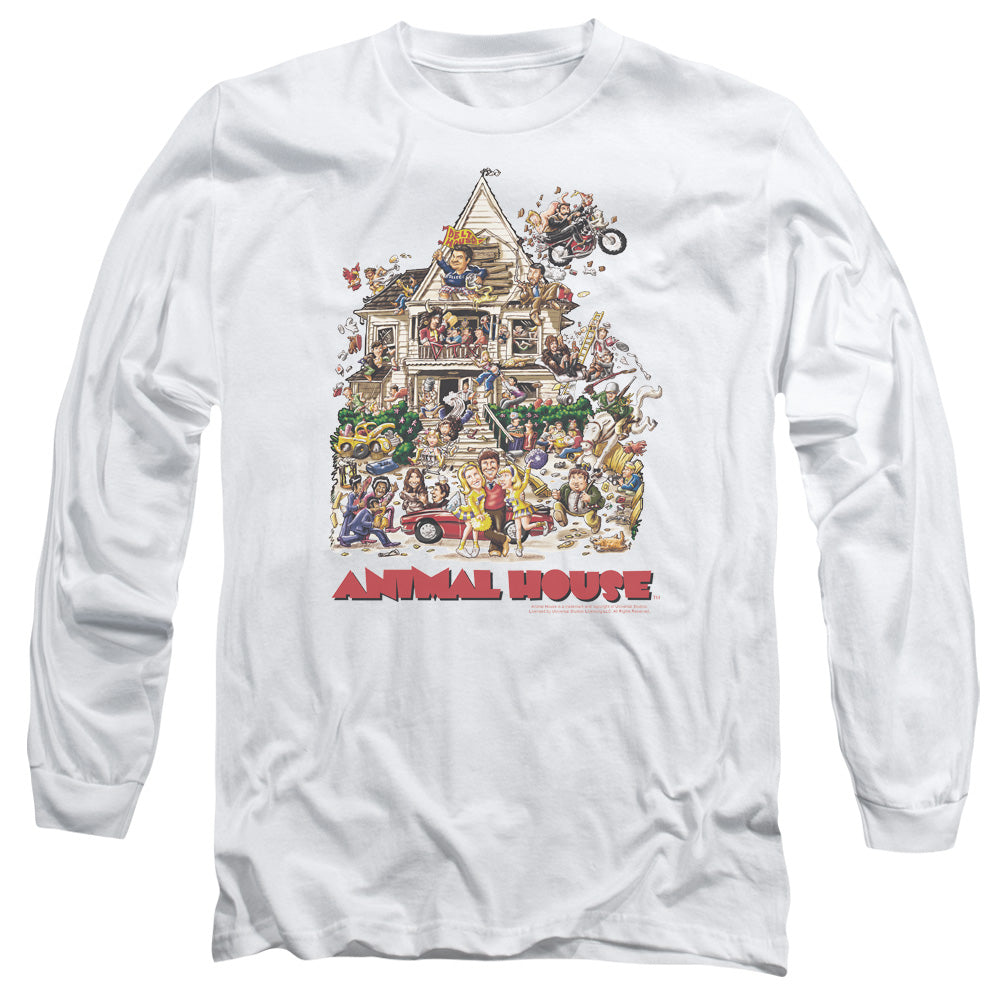 Animal House Poster Art Mens Long Sleeve Shirt White White - clothing by TeeHivey.com (Image 2)