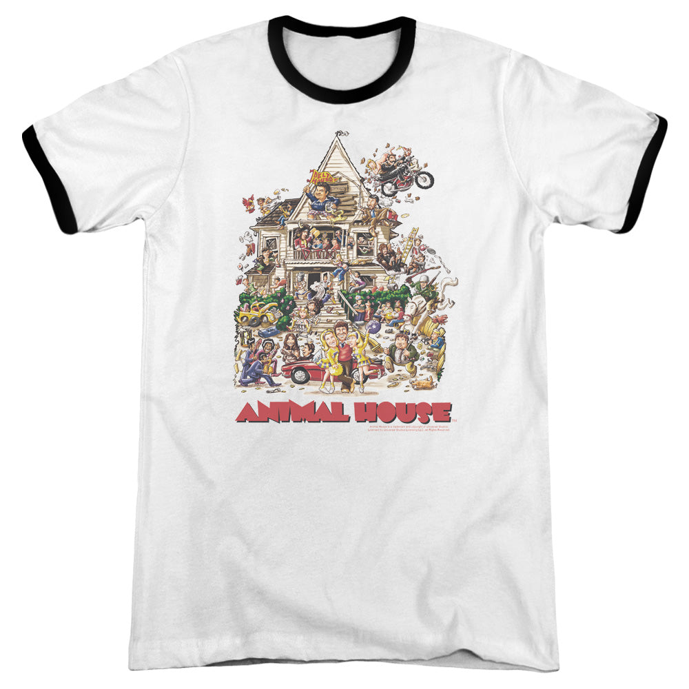 Animal House Poster Art Heather Ringer Mens T Shirt White - clothing by TeeHivey.com