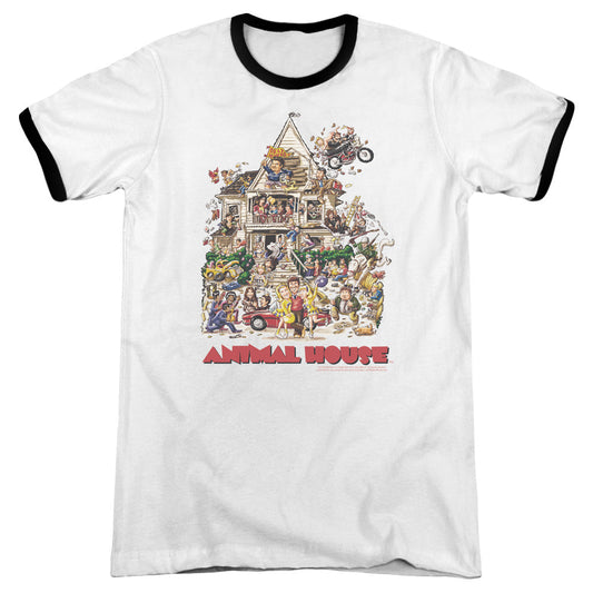 Animal House Poster Art Heather Ringer Mens T Shirt White - clothing by TeeHivey.com