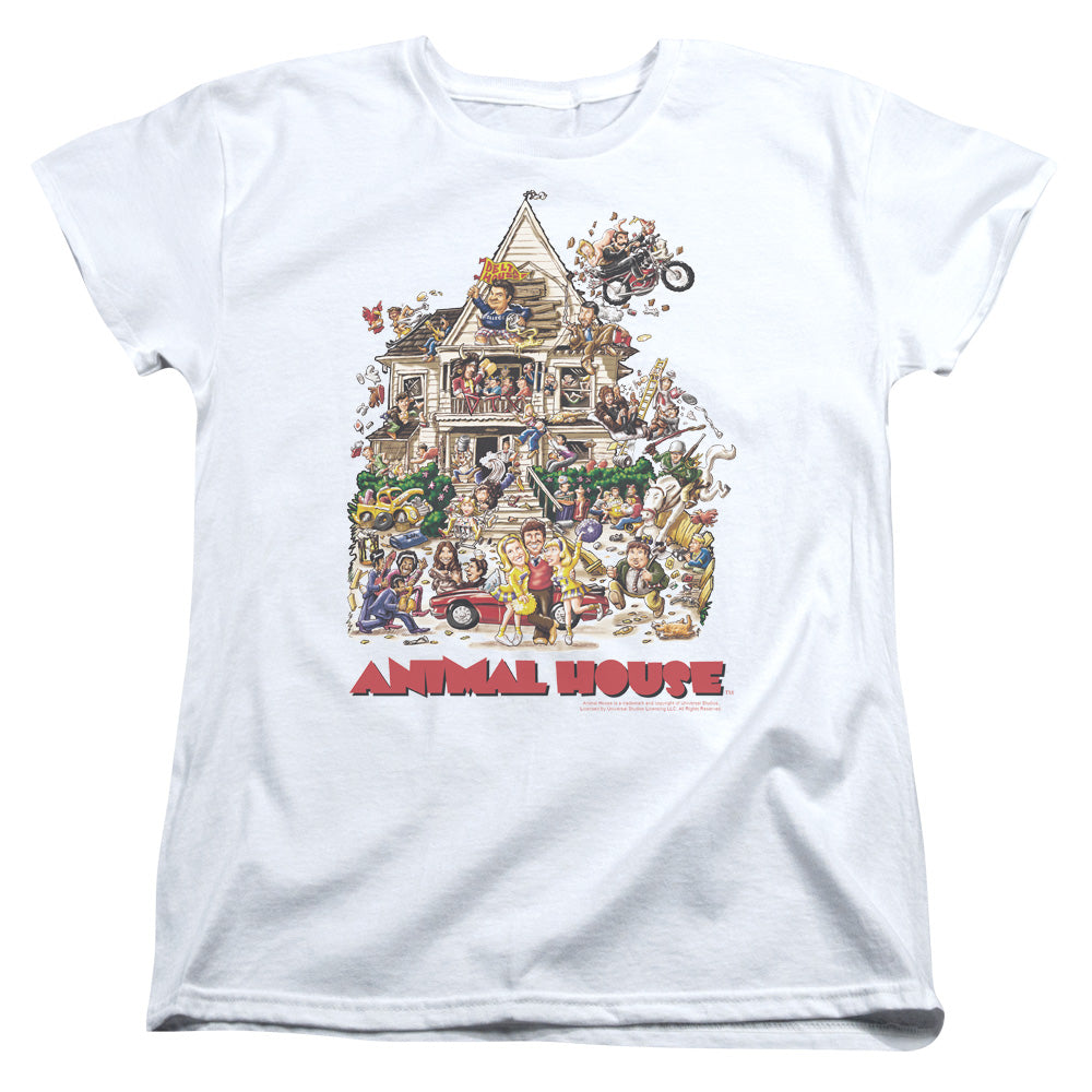 Animal House Poster Art Womens T Shirt White - clothing by TeeHivey.com