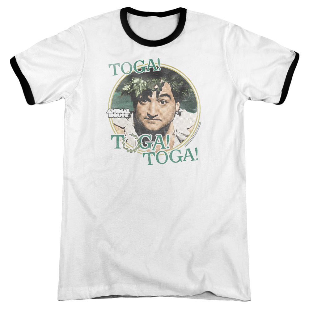 Animal House Toga Heather Ringer Mens T Shirt White - clothing by TeeHivey.com