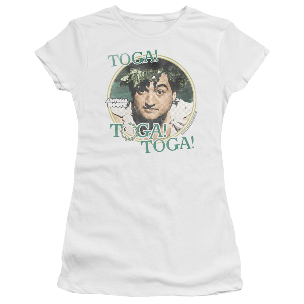 Animal House Toga Junior Sheer Cap Sleeve Womens T Shirt White - clothing by TeeHivey.com