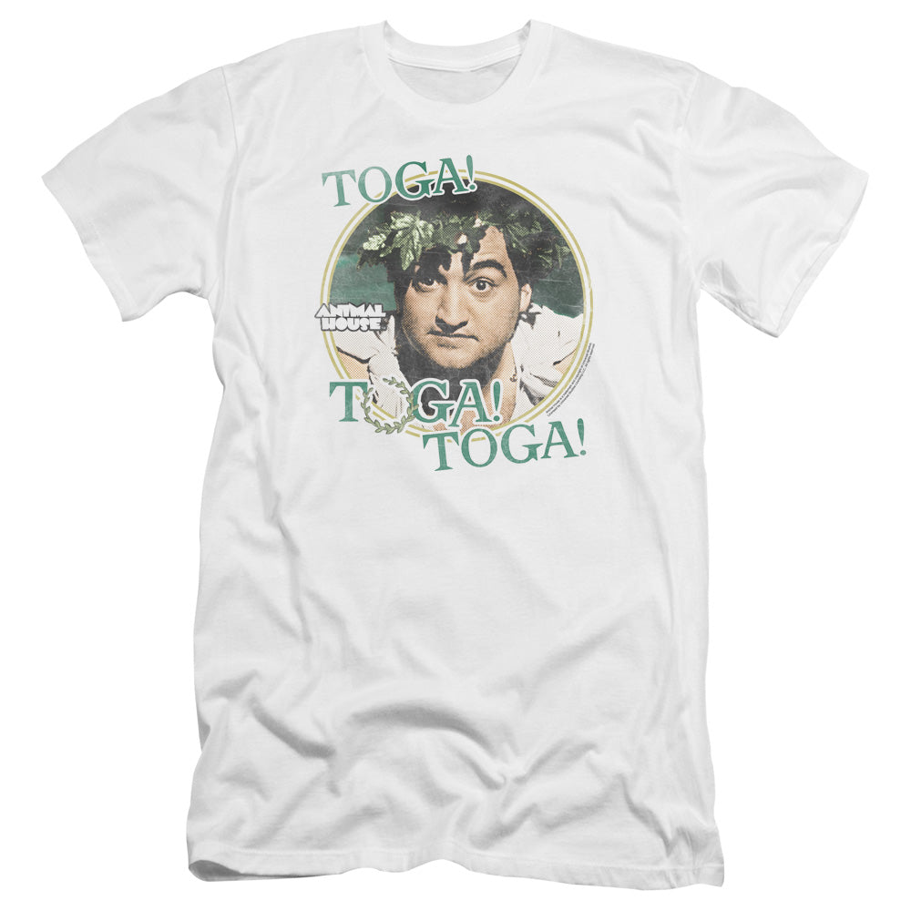 Animal House Toga Premium Bella Canvas Slim Fit Mens T Shirt White - clothing by TeeHivey.com (Image 1)