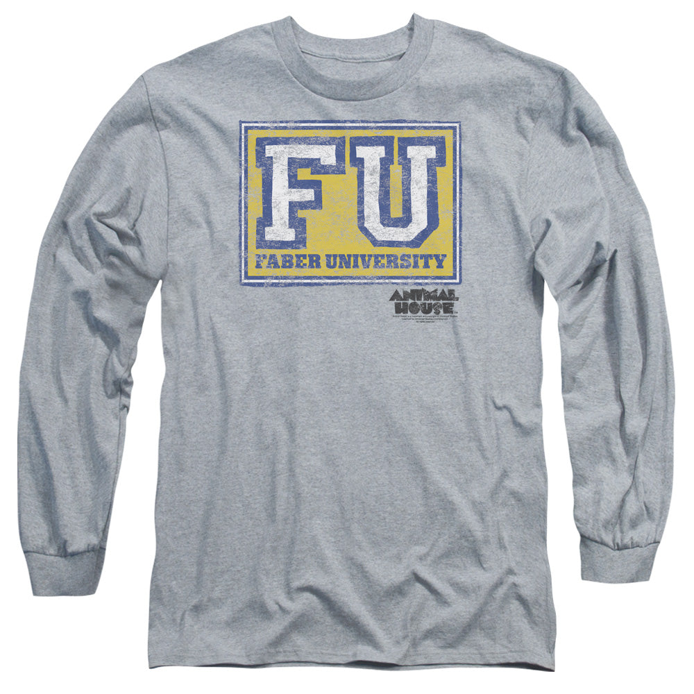 Animal House Faber University Mens Long Sleeve Shirt Athletic Heather - clothing by TeeHivey.com (Image 2)