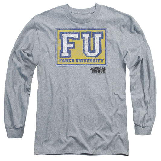 Animal House Faber University Mens Long Sleeve Shirt Athletic Heather - clothing by TeeHivey.com (Image 1)
