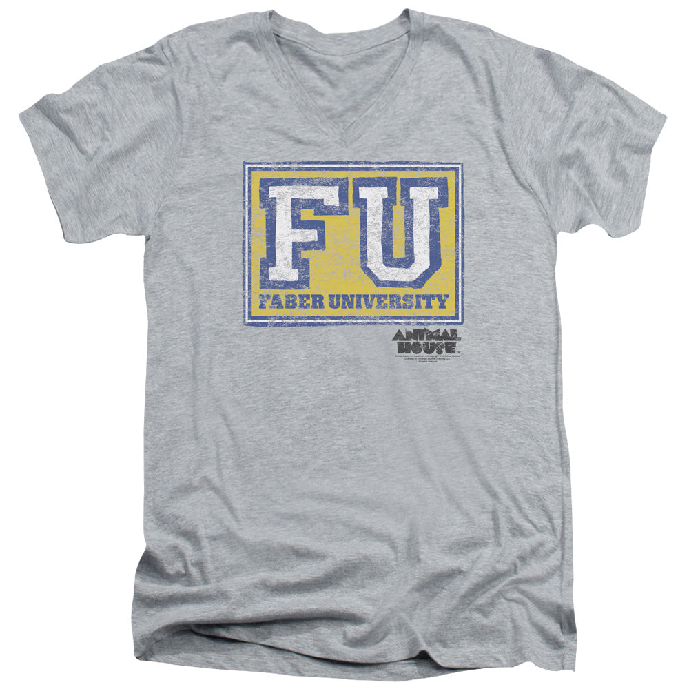 Animal House Faber University Mens Slim Fit V-Neck T Shirt Athletic Heather - clothing by TeeHivey.com