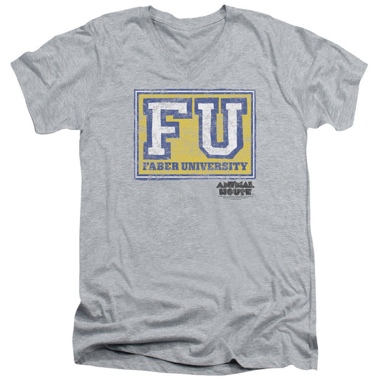 Animal House Faber University Mens Slim Fit V-Neck T Shirt Athletic Heather - clothing by TeeHivey.com