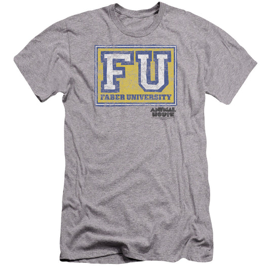Animal House Faber University Premium Bella Canvas Slim Fit Mens T Shirt Athletic Heather (Image 1)