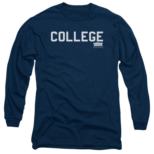Animal House College Mens Long Sleeve Shirt Navy - clothing by TeeHivey.com (Image 1)