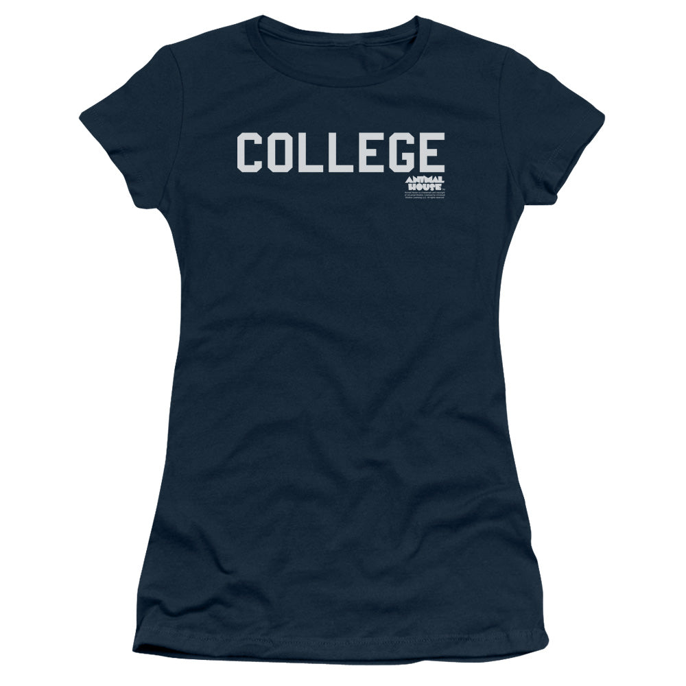 Animal House College Junior Sheer Cap Sleeve Womens T Shirt Navy Blue - clothing by TeeHivey.com