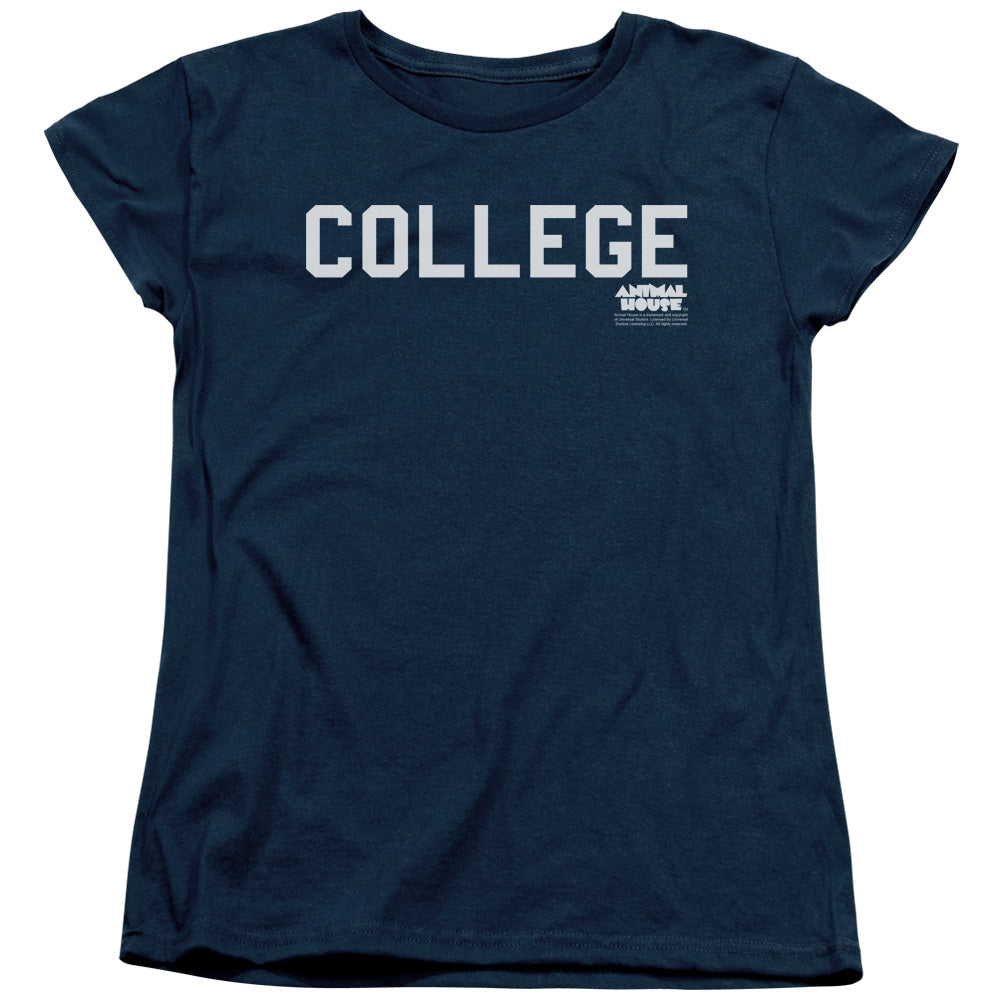 Animal House College Womens T Shirt Navy Blue - clothing by TeeHivey.com