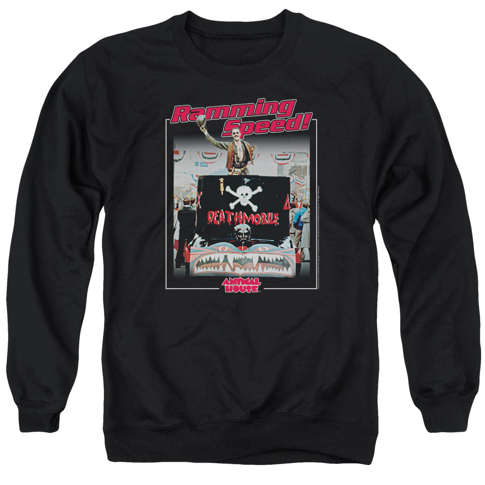 Animal House Ramming Speed Mens Crewneck Sweatshirt Black - clothing by TeeHivey.com (Image 3)