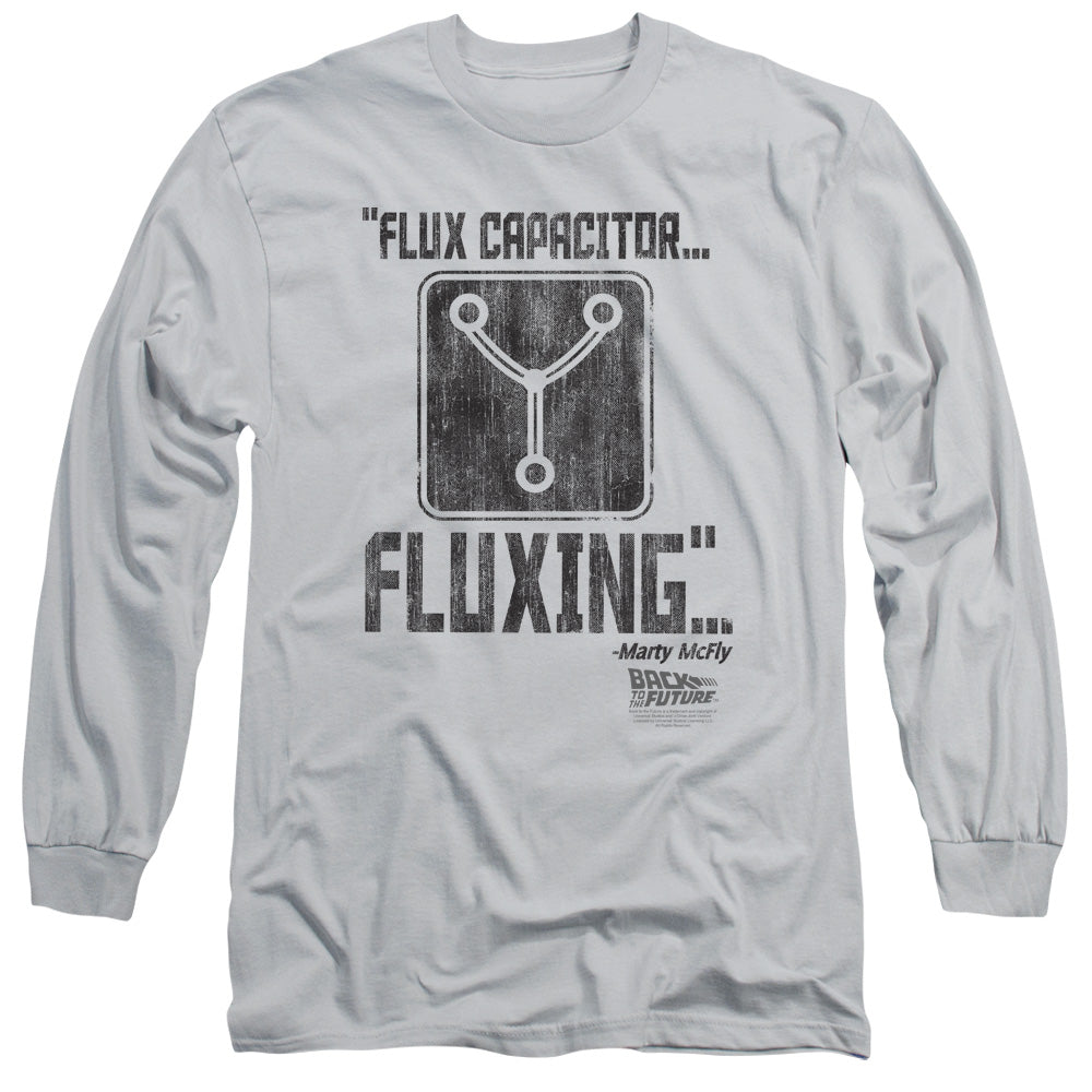 Back To The Future Fluxing Mens Long Sleeve Shirt Silver - clothing by TeeHivey.com