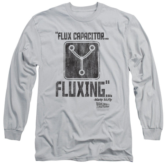 Back To The Future Fluxing Mens Long Sleeve Shirt Silver - clothing by TeeHivey.com