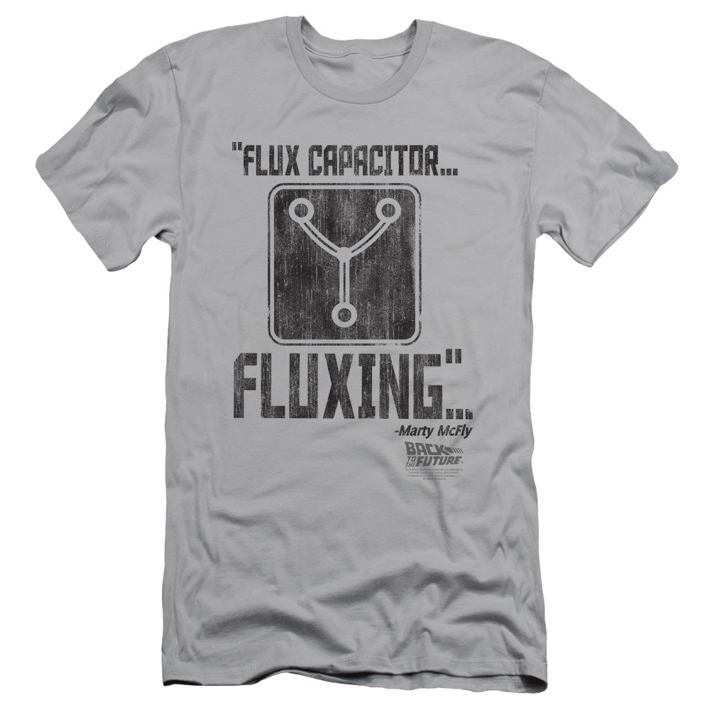 Back To The Future Fluxing Slim Fit Mens T Shirt Silver - clothing by TeeHivey.com