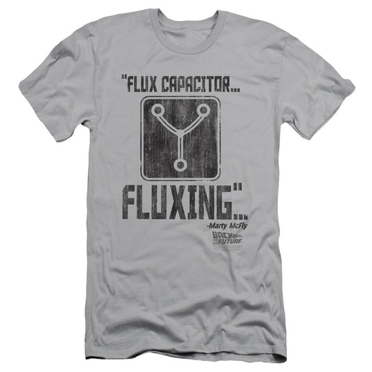 Back To The Future Fluxing Slim Fit Mens T Shirt Silver - clothing by TeeHivey.com