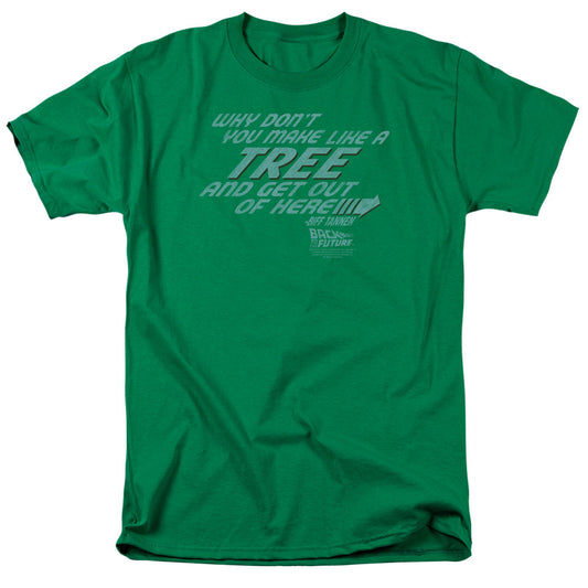 Back To The Future Make Like A Tree Mens T Shirt Kelly Green - clothing by TeeHivey.com (Image 1)