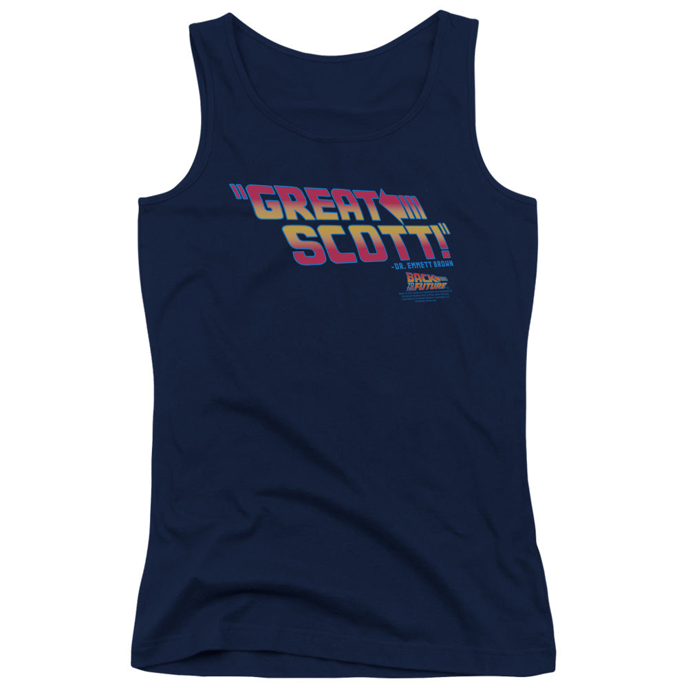 Back To The Future Great Scott Womens Tank Top Shirt Navy Blue - clothing by TeeHivey.com